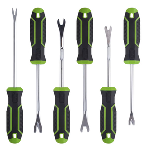 Kit de leviers de démontage 6 pièces avec extrémité à griffes, droit, antidérapant, pour le retrait des garnitures de panneaux de porte de voiture - Product Image 1