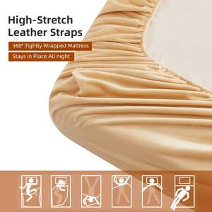 Super Soft Velvet Flannel <strong>Fitted</strong> <strong>Sheet</strong> <strong>King</strong> <strong>Size</strong> Thickened <strong>Fleece</strong> Plush Bed <strong>Sheet</strong> Mattress Protector Cover - Product Image 5