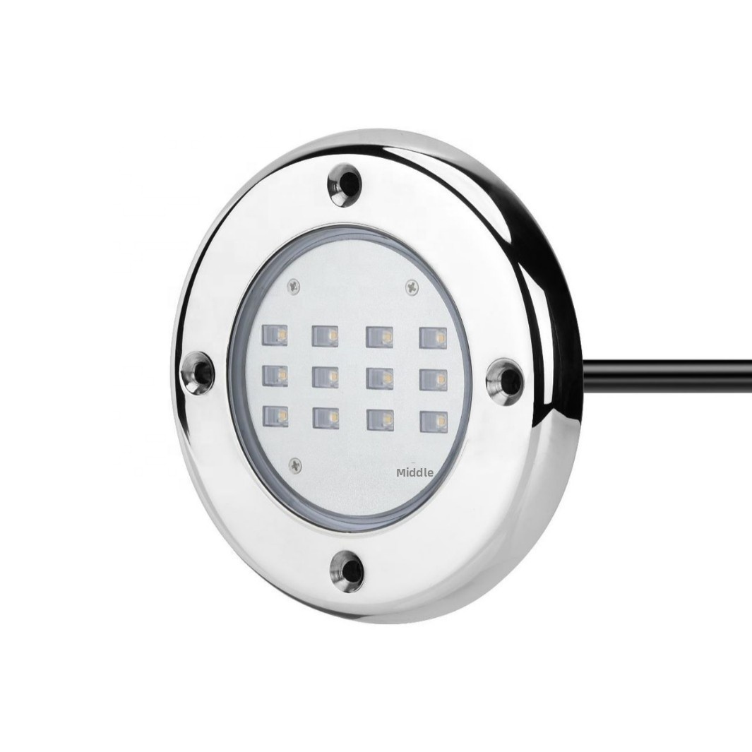 18w Outdoor IP68 Anti-Corrosion 316 Stainless Steel Wall-Mounted Swimming Pool Lamp Low Pressure Safety Underwater Lighting