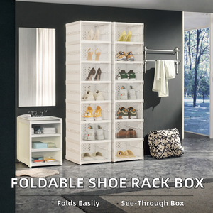 Zapatero Plegable Multifuncional, Nuevo, de Plástico, para Regalo del Día del <span class=keywords><strong>Padre</strong></span>, Caja de Almacenamiento de Zapatos Plegable para Armario con Puerta Lateral Abatible - Product Image 5