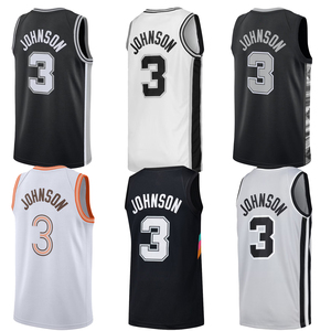 San Antonio pour hommes 2025 # 3 maillots de basket-ball personnalisés Johnson, chemises brodées, uniformes pour jeunes - Product Image 1