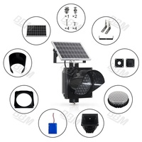 Lampu Indikator Sinyal Lalu Lintas LED Merah Profesional 200mm Tenaga Surya dan Listrik untuk Dermaga Pemuatan