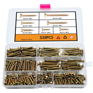 Tapping Screws Set 220Pcs Metric Zinc Plated Cross Countersunk Head For Metal Fastening - Product Image 3