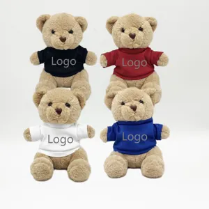 CPC Customize Stuffed Animal Plush Bear With T-Shirts Sublimation 22cm Teddy Bears With Logo Shirts Plush Gifts