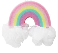 Éponge de bain et de douche en gros, grande taille, en loofah, écologique, personnalisée, bleue, en PE, pour le corps, filet exfoliant
