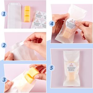 Emballages écologiques pour barres de cire, sacs en papier ciré, bougies artisanales, cire fondue, enveloppes en papier vélin avec bande adhésive - Product Image 6