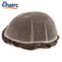 Système capillaire 100 % cheveux humains pour hommes, testé Intertek, sûr pour les peaux sensibles, perruque frontale en dentelle, cheveux bouclés, pour la perte de cheveux