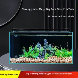 Groothandel Rechthoekig 20 Gallon Ultra Helder Glazen <span class=keywords><strong>Aquarium</strong></span> Bureauvisbak Geïntegreerd Achterfilter Modern Zoutwater Design <span class=keywords><strong>Water</strong></span> - Product Image 5