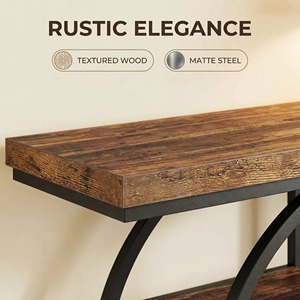 Table de <span class=keywords><strong>console</strong></span> industrielle à 4 niveaux au design moderne pour entrée, couloir, salon et hall d'entrée - Product Image 2