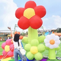 Grand modèle de tournesol gonflable personnalisé en PVC pour la décoration extérieure des centres commerciaux et des festivals, 3m, conception sur mesure
