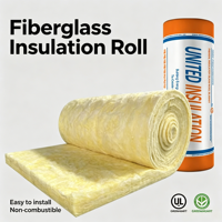 Rouleau d'isolation en fibre de verre non combustible UL723 sans revêtement R15 3,5 pouces, couverture ignifuge en fibre de verre pour l'isolation des toits de bâtiments métalliques