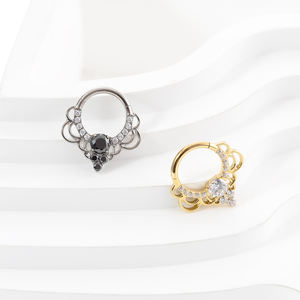 Nhẫn khuyên mũi titan lấp lánh Aurien Wholesale, kiểu dáng thời trang, tinh tế, đá CZ 5A, trang sức xỏ khuyên tùy chỉnh - Product Image 2