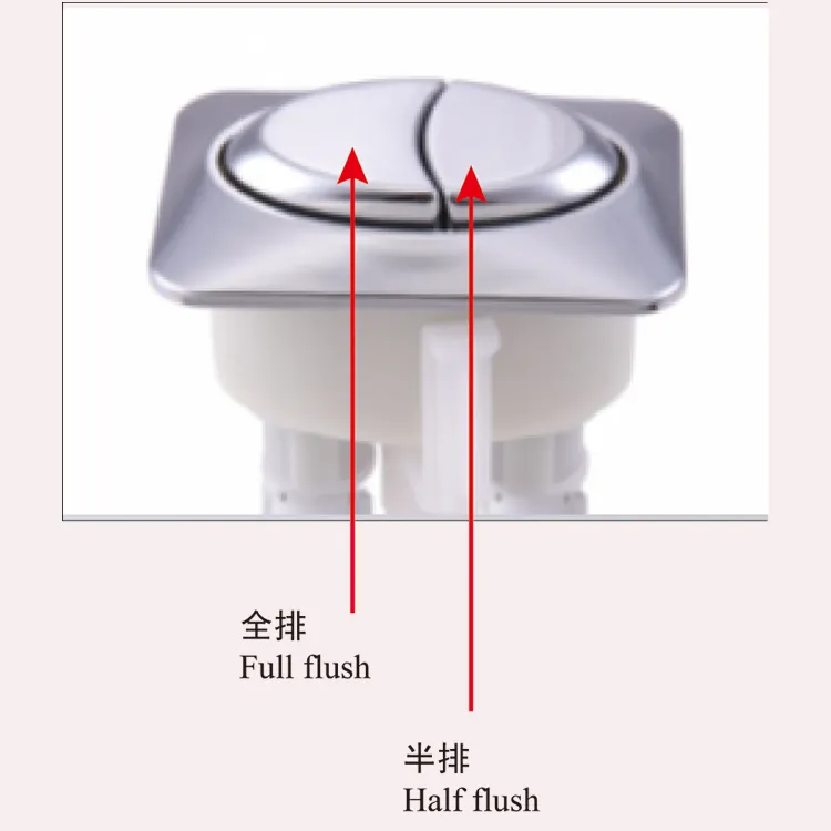 ABS rectángulo de doble descarga de inodoro pulsador, tanque de inodoro Flusher superior pulsador