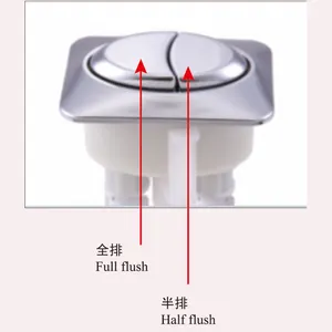 ABS dikdörtgen çift sifonlu tuvalet basma düğmesi, tuvalet tankı sifon üst basma düğmesi