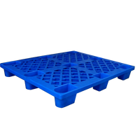 Palettes en plastique empilables Yuge robustes, à simple face, Euro HDPE, grand format, réversibles, à 4 entrées, charge dynamique 0,5T