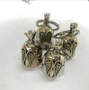 En gros, Porte-clés Clochette de moto en laiton et alliage de zinc, style <span class=keywords><strong>vintage</strong></span>, porte-bonheur, avec motifs <span class=keywords><strong>casque</strong></span> de guerrier et ange gardien, cadeau - Product Image 5