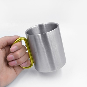 Tasse à café de voyage à Sublimation en acier inoxydable avec poignée à <span class=keywords><strong>mousqueton</strong></span>, tasse de Camping à <span class=keywords><strong>Double</strong></span> paroi pour les voyages en plein air - Product Image 4