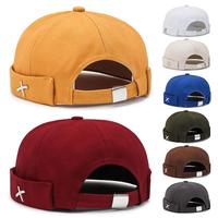 Casquette Docker Rétro Sans Bord Ajustable pour Hommes, Chapeau de Marin Tendance, Casquette de Baseball sans Visière Relevée, Chapeaux de Papa Sportifs