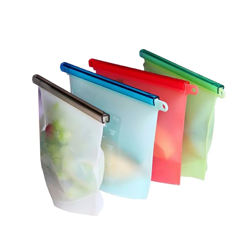 Top Home Product 2022 Reusable Fresh Food Preservation Silicone Food Storage Bag With Zipper For Microwave