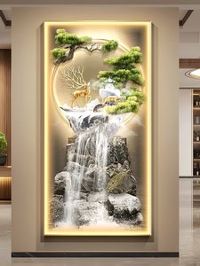 Peinture Murale LED de Luxe pour Entrée de Maison, <span class=keywords><strong>Paysage</strong></span> Numérique, Nature Morte, Cristal, Porcelaine, <span class=keywords><strong>D</strong></span>écoration Murale Artistique - Product Image 1
