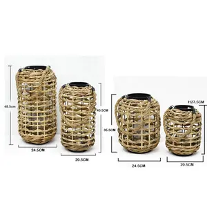 カスタマイズされた手織り水ヒヤシンス草ハンギングキャンドルランタンランプ装飾竹キャンドルホルダー家の装飾庭の結婚式