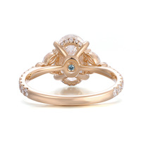 Bague en moissanite or 18 carats 4 carats, couleur D, VVS, tendance, simple, forme œuf de pigeon, bague de mariage personnalisable pour femme, vente chaude