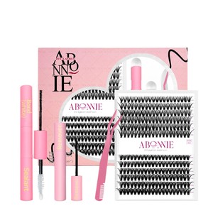 <b>Diy</b> False Eyelash Cluster <b>Kit</b> With Glue And Tweezers Set Black Cotton Stalk Lazy Trilogy 126Pcs For European And American Market - Product Image 2