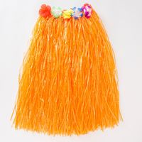 Hawaïen Luau Hibiscus Vert Soie Faux Fleurs Hula Herbe 60CM Jupe pour Costume Party Danse Anniversaires Célébration