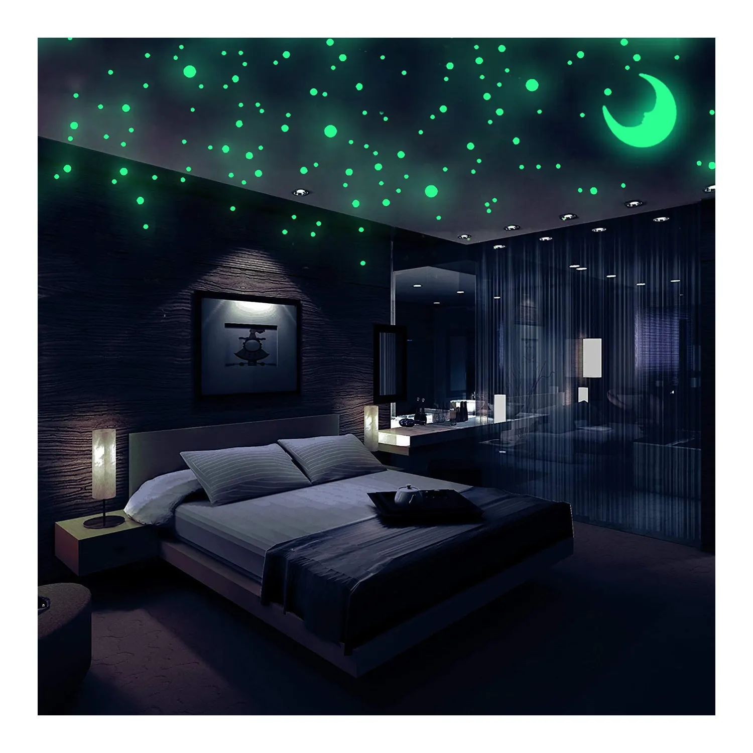 Realistic 3D Stars Glow in The Dark Stars for Ceiling Wall Stickers 3D Home Decoration Perfect for Kids Bedroom Living Room