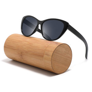 レトロな手作り木製竹サングラスレーザーロゴファッショナブルな偏光サングラス女性キャットアイPCフレームアウトドア用眼鏡 - Product Image 3