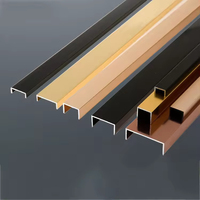 Bande décorative en métal en laiton de profil d'habillage de tuile en U d'acier inoxydable balayé pour le panneau de meubles