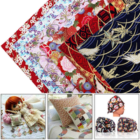 5 Pièces Tissus Japonais 20x25cm Kits Fat Quarters Motifs Floraux Dorés Bronzés Magnifiques pour Couture Manuelle