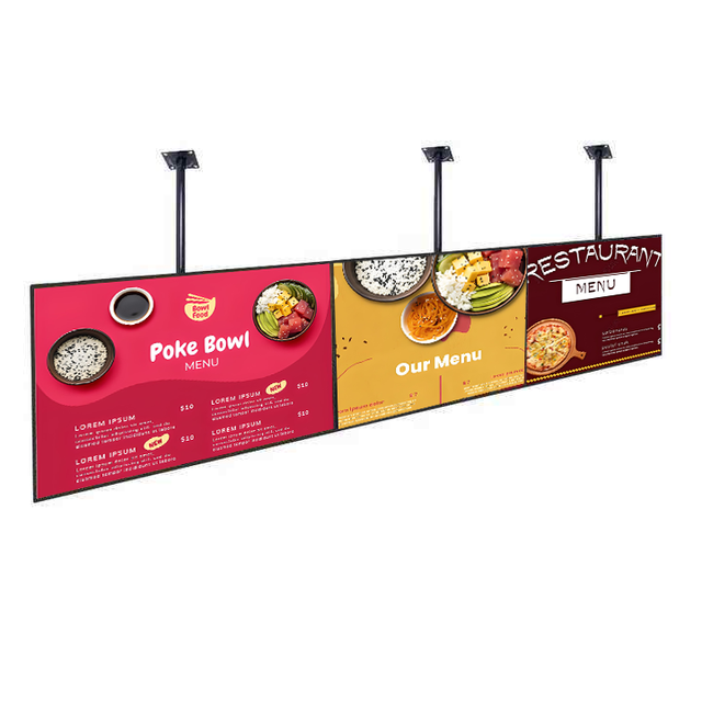 32 Inch Ceiling Hanging Indoor Digital Signage Elevator Advertising Display 1080P FHD LCD Menu Board Digital Poster with SDK