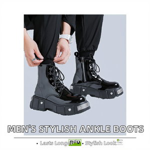 Bottes à lacets pour hommes de haute qualité, design tendance durable, semelle intérieure plate en EVA pour l'été, l'automne et l'hiver - Product Image 2