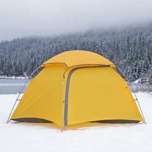 Tente de randonnée quatre saisons YFTB022, double couche, 1-2 personnes, imperméable, pour camping et alpinisme, jaune-vert, 310x210x125cm - Product Image 5