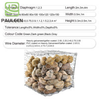 Gabion matelassé en treillis métallique hexagonal 2x1x1, panier de rivière