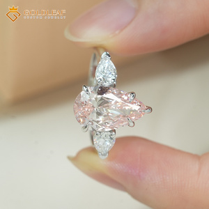 Goldleaf Jewelry Women's Custom Trendy <b>Fine</b> 1CT 2CT 3CT Pear Cut Lab Grown Diamond 925 Sterling Silver Wedding <b>Ring</b> IGI Report - Product Image 5