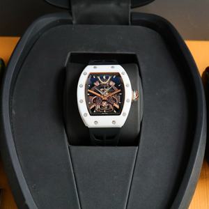 Montre automatique mécanique de haute qualité, résistante à l'eau, avec tourbillon, bracelet en caoutchouc et céramique, style sport moderne avec gravure samouraï - Product Image 4