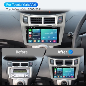วิทยุติดรถยนต์ใช้งานง่าย รองรับ Wireless Carplay เชื่อมต่อ Bluetooth เล่นเพลง ใช้งานง่าย พร้อมจอแสดงผลกล้องมองหลัง AHD สำหรับรถยนต์โตโยต้า ยาริส/วีซี ปี 2005-2011 - Product Image 2