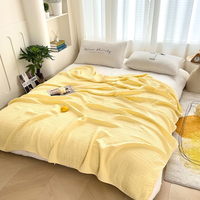 Couverture en gaze 100 % coton, 6 couches, couleur unie, respirante, séchage rapide, douce pour la peau, idéale pour la sieste estivale des adultes et le repos quotidien