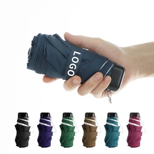 5 Fold Mini Ultra Compact Folding <b>Umbrella</b> Pocket Size Portable Travel Sun and Rain <b>Umbrella</b> - Product Image 6