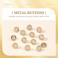 Boutons-pression en alliage de zinc incrustés de cœurs, motif diamant doré mignon, lavables, à coudre pour chemises, pulls, manteaux et poignets pour femmes