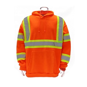 جاكيت بهودي بأكمام طويلة آمن للعمل عاكس من JESSUBOND عالي الوضوح ANSI مع شعار مخصص - Product Image 3