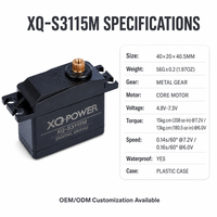 Servomoteur à engrenages métalliques étanche 15kg, moteur numérique 0.14s 7.2V pour voiture RC Nitro, avion RC, camion RC XQ-POWER XQ-S3115M