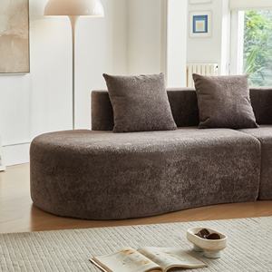 Modern Upholstered Oversized Sectional <b>Sofa</b>,Curved Cloud Couch, Free Combination <b>Sofa</b> Couch for Living Room,Bedroom,Brown - Product Image 3