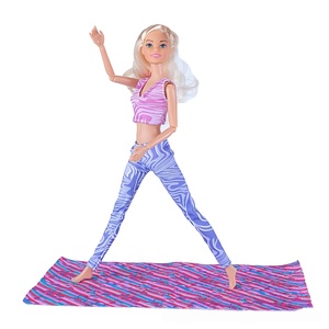 11 Inch Fresh Style Mini Yoga Outfit &amp; Yoga Mat for 1/6 30CM Dolls - Product Image 3