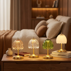 VINTAGE Tulip Table Lamp 5200mAh <b>Battery</b> Touch Control Cordless 3 Colors Dimmable Rechargeable Decoration LAMPARA DE MESA - Product Image 3
