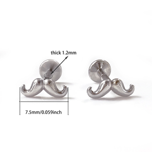 2025 nouveau gros F136 titane 16g <span class=keywords><strong>barbe</strong></span> boucles d'oreilles lèvre Piercing Cartilage conque éboulis hélice boucles d'oreilles - Product Image 2