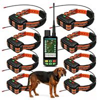 Traceur GPS pour chien de chasse extrême ESEEK : Mode VHF en milieu sauvage 15 km + Cartes topographiques HD et lampe de localisation LED puissante (8 colliers)