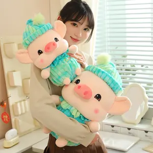 Grosir boneka binatang lembut babi hadiah mewah untuk anak-anak